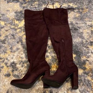 Maroon OTK suede boots